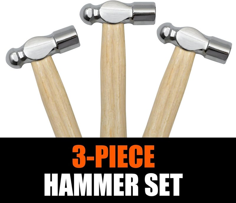 Zalaxt Mini Wooden Handle Round Head Hand Hammer,3 PCS Reinforced Ball Hammer,Mini Reinforced Ball Hammer,Round Head Wooden Handle,Escape Tool Hand Hammer for Prying Nails,Woodworking,Repairing - Image 3